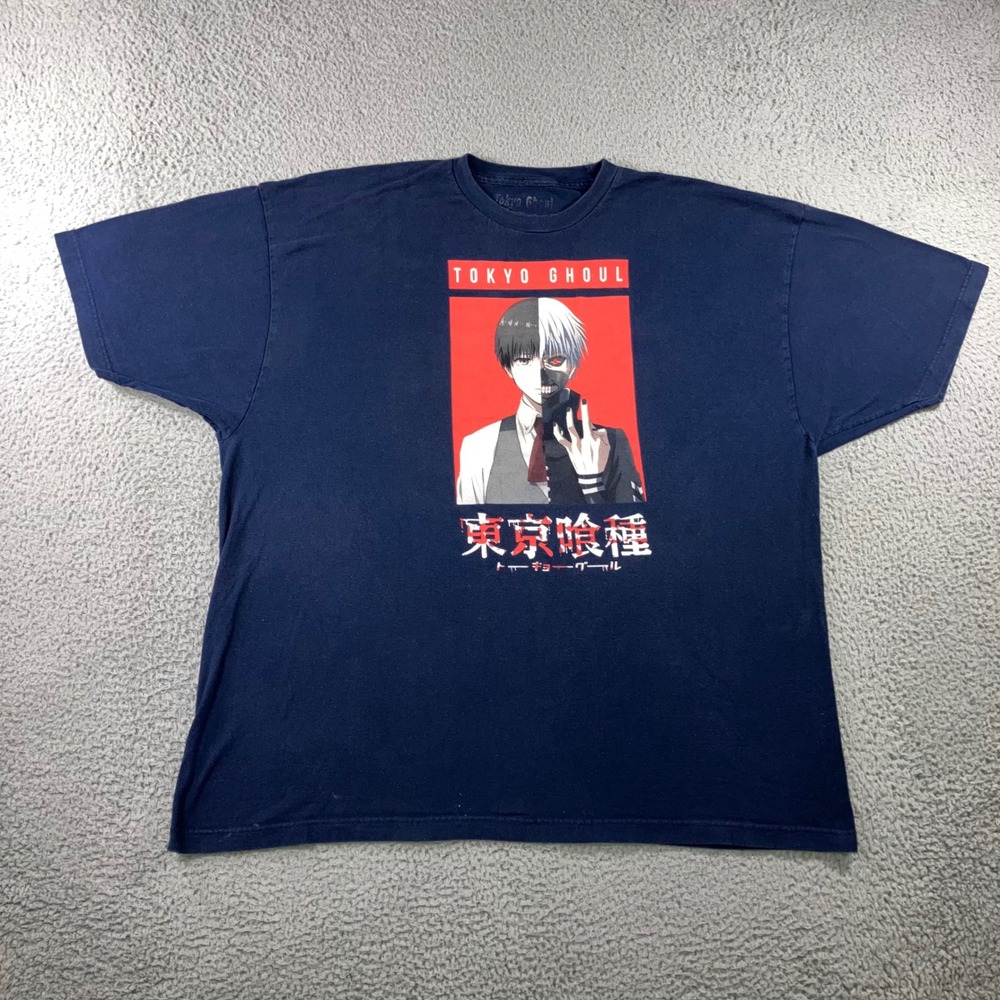 Tokyo Ghoul T-Shirt Mens 3XL Navy Blue Ken Kaneki Graphic Anime Tee Crunchyroll